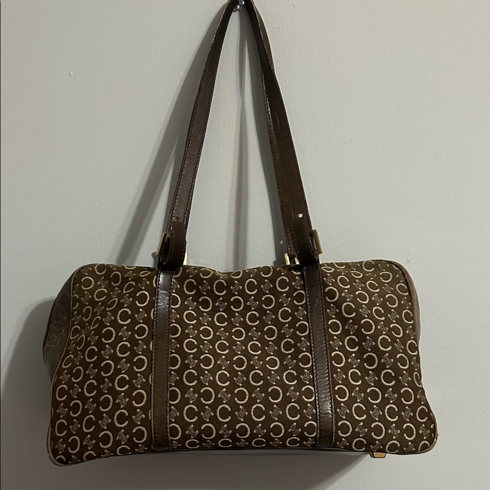 Celine Brown Monogram Shoulder Bag